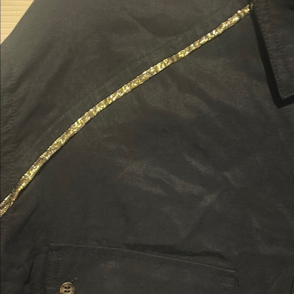 Free People Navy Shirt with Gold Accents - Picture 4 of 9